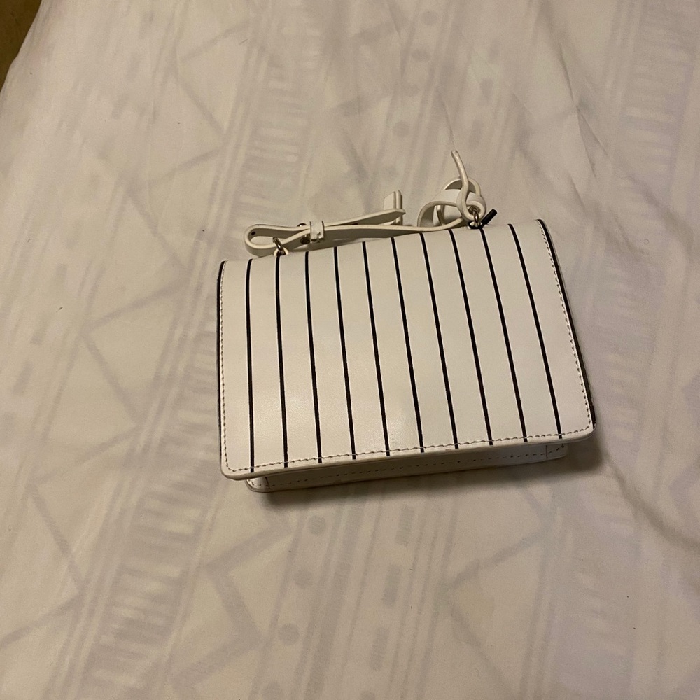 Zara white striped bag Brand NWT